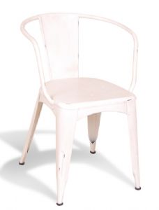 Harlem Industrial Curved Back White Chair